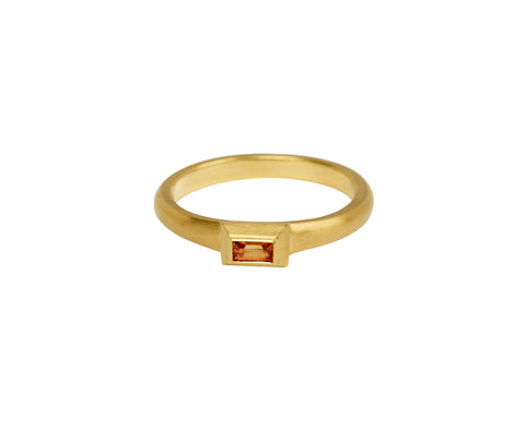 Orange Sapphire Tiny Portrait Ring