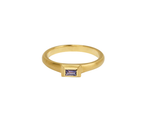 Purple Sapphire Tiny Portrait Ring