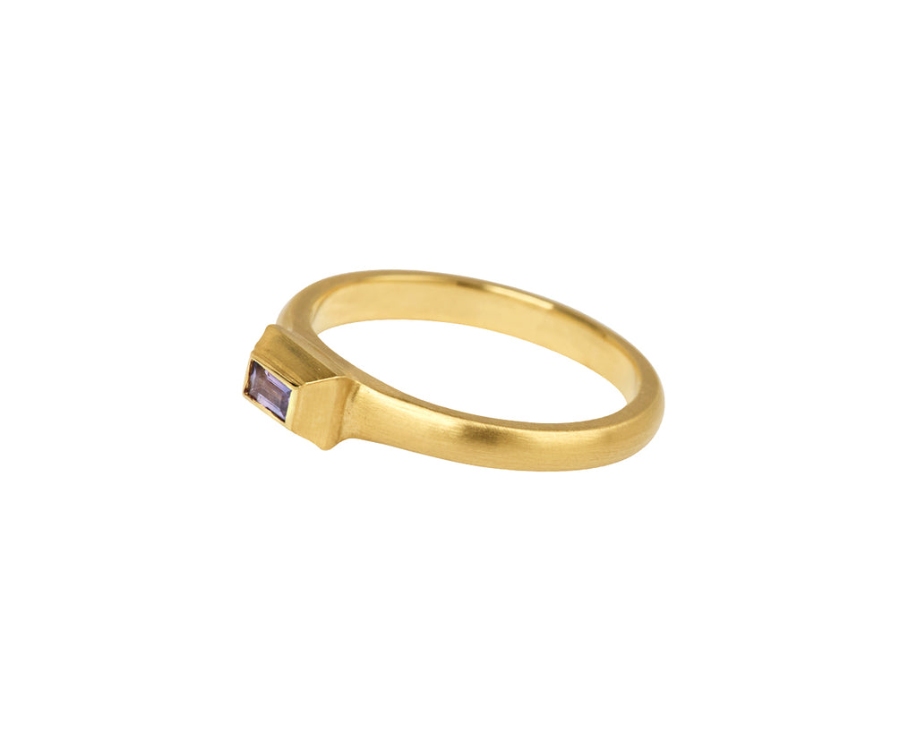 Purple Sapphire Tiny Portrait Ring