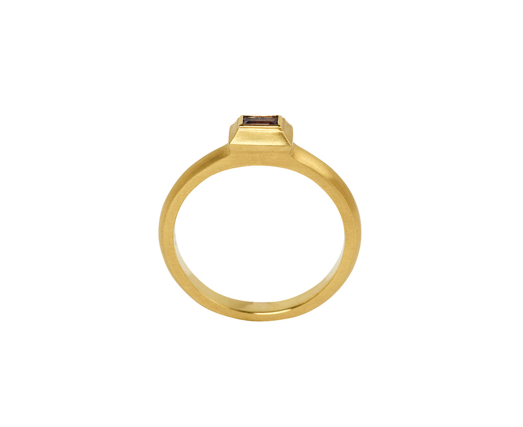 Purple Sapphire Tiny Portrait Ring