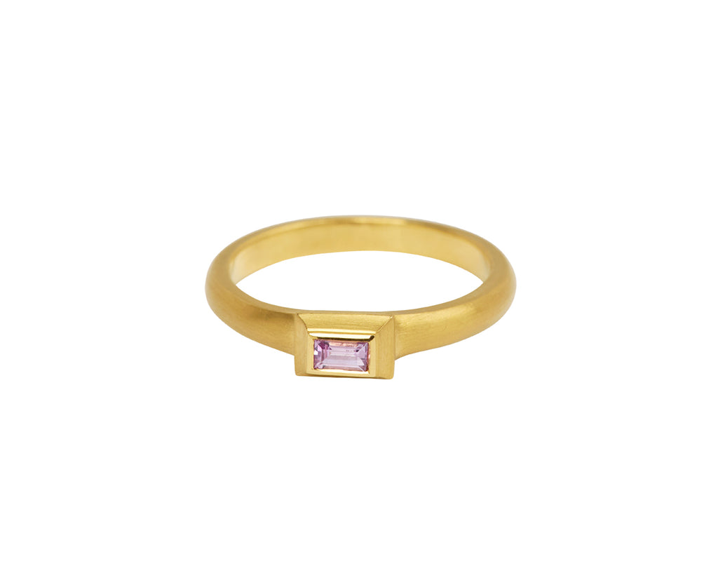 Pink Sapphire Tiny Portrait Ring