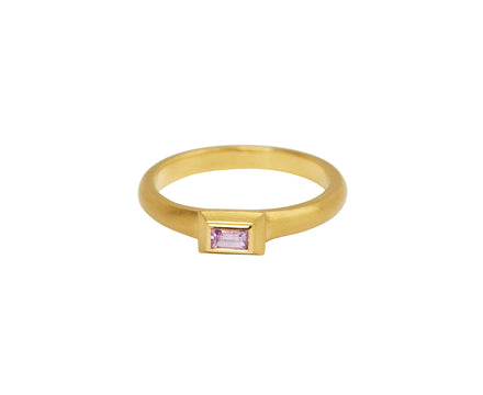 Pink Sapphire Tiny Portrait Ring