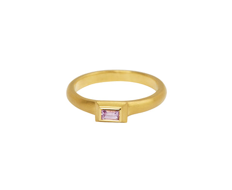 Pink Sapphire Tiny Portrait Ring