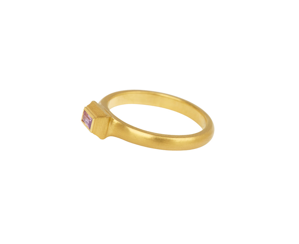 Pink Sapphire Tiny Portrait Ring