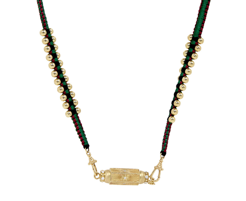 Red and Green Ica Gold Bead Necklace
