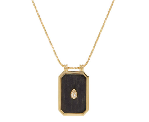 Ebony Pear Scapular Necklace