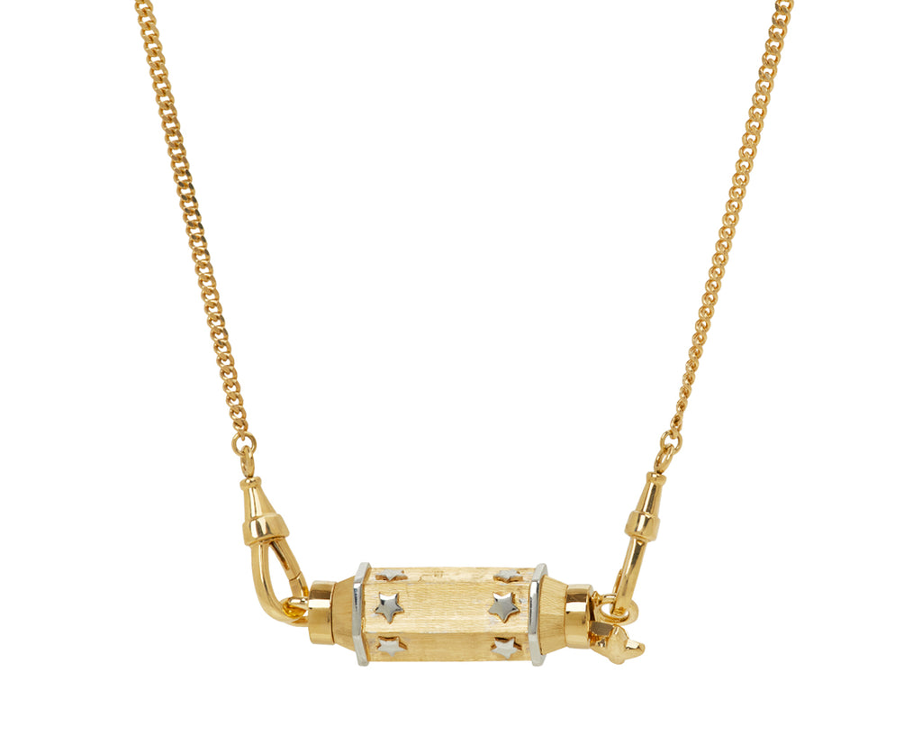 Marie Lichtenberg Gourmette Chain Baby Star Locket Necklace