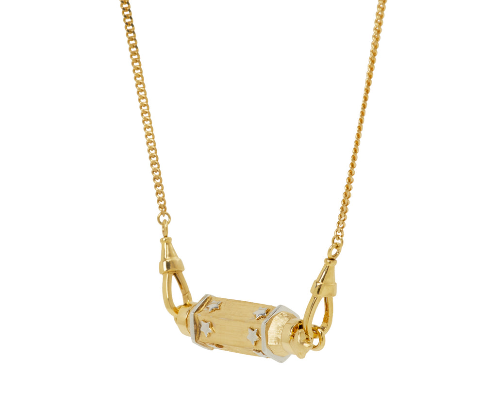 Gourmette Chain Baby Star Locket Necklace