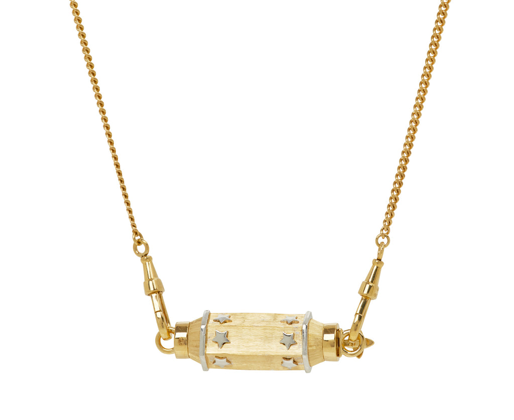 Gourmette Chain Baby Star Locket Necklace