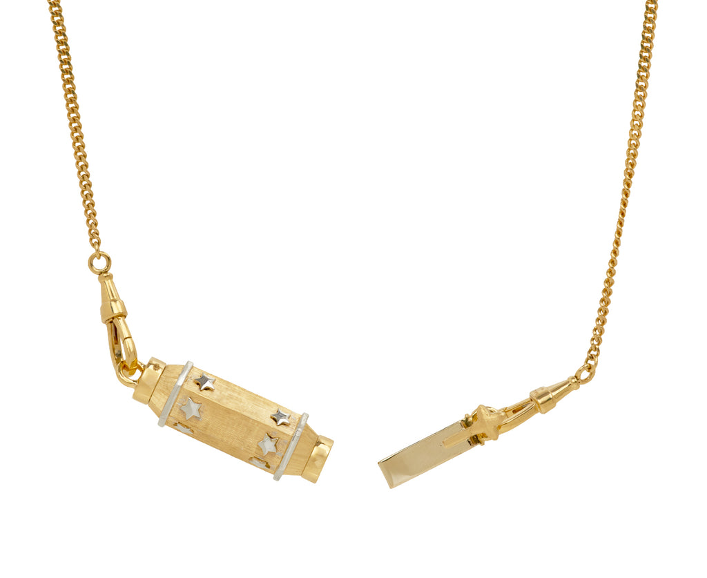 Gourmette Chain Baby Star Locket Necklace