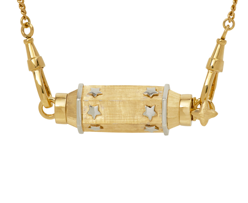 Gourmette Chain Baby Star Locket Necklace