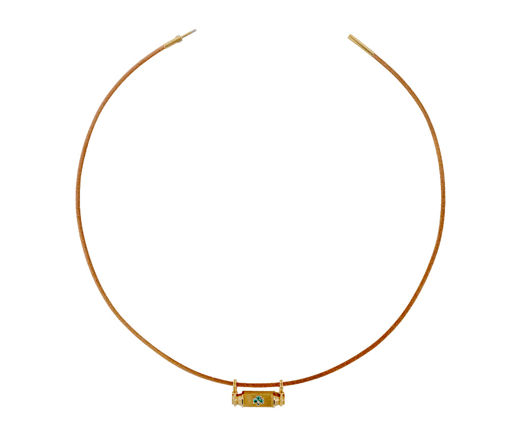 Marie Lichtenberg Clover Smash Locket Necklace - top down open