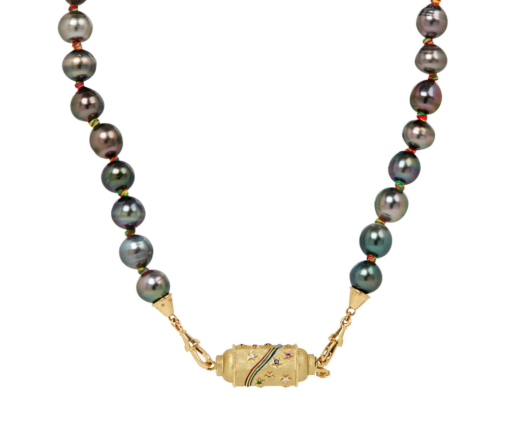 Black Keshi Pearls Mauli Link Necklace