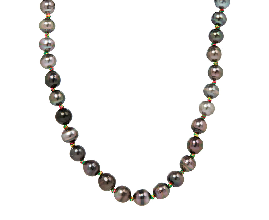 Black Keshi Pearls Mauli Link Necklace
