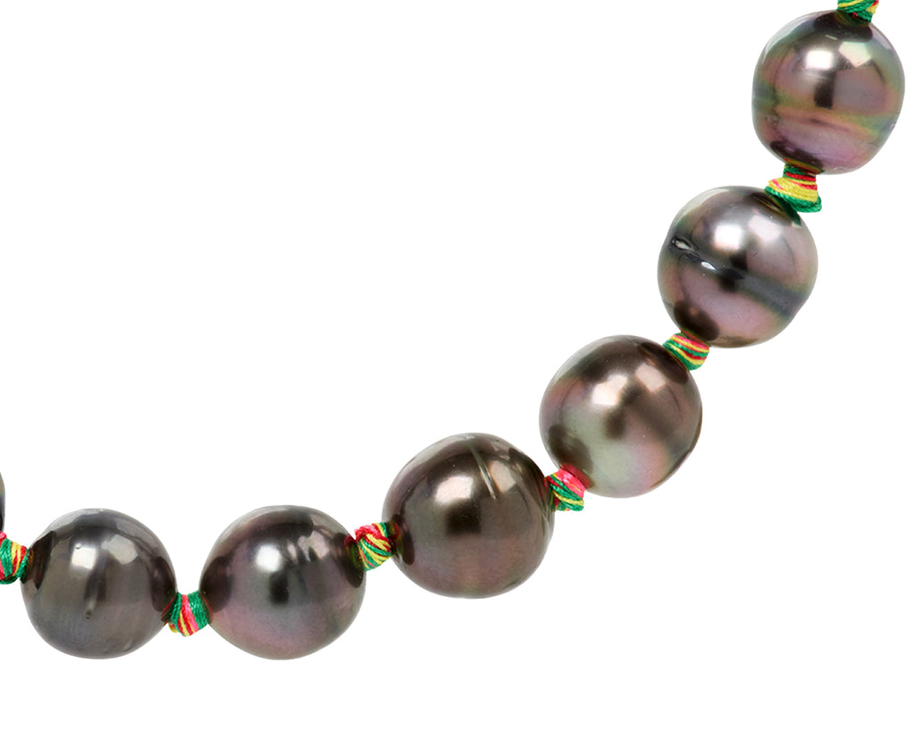 Black Keshi Pearls Mauli Link Necklace