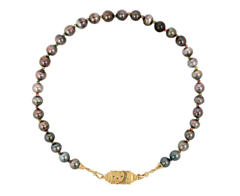 Black Keshi Pearls Mauli Link Necklace