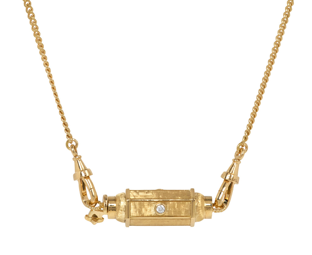 Gourmette Chain Diamond Baby Coco Locket Necklace