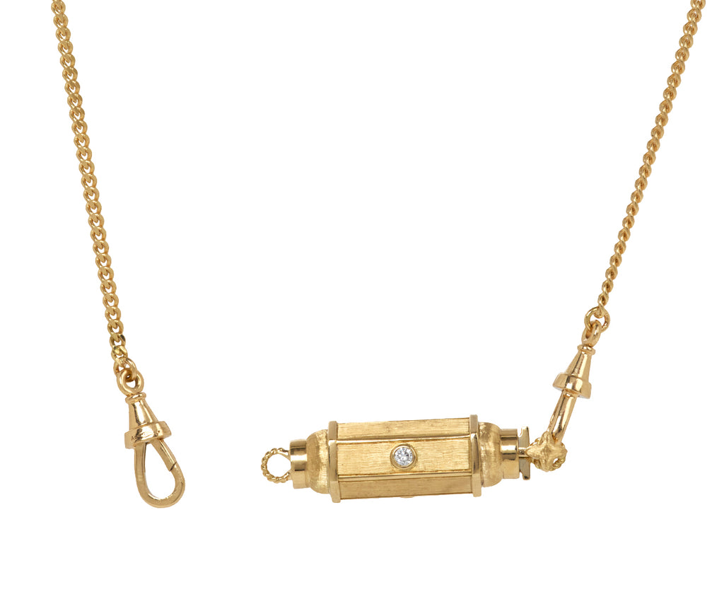 Gourmette Chain Diamond Baby Coco Locket Necklace