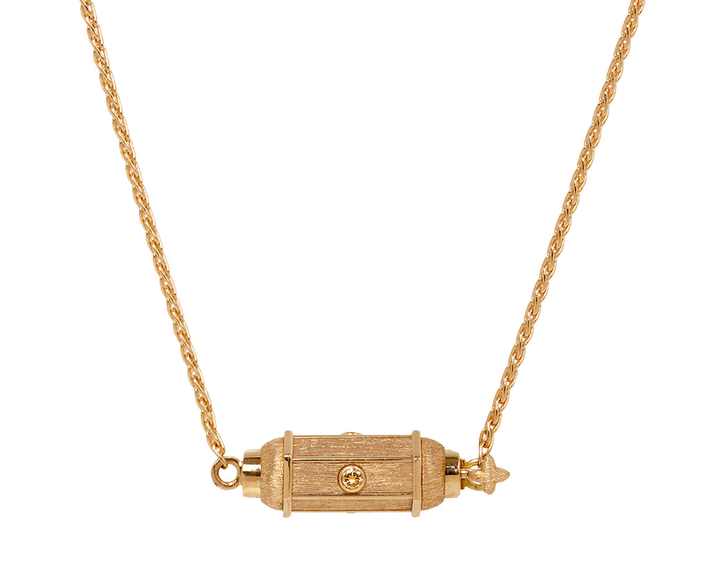 Brown Diamond Rose Gold Micro Coco Locket Necklace