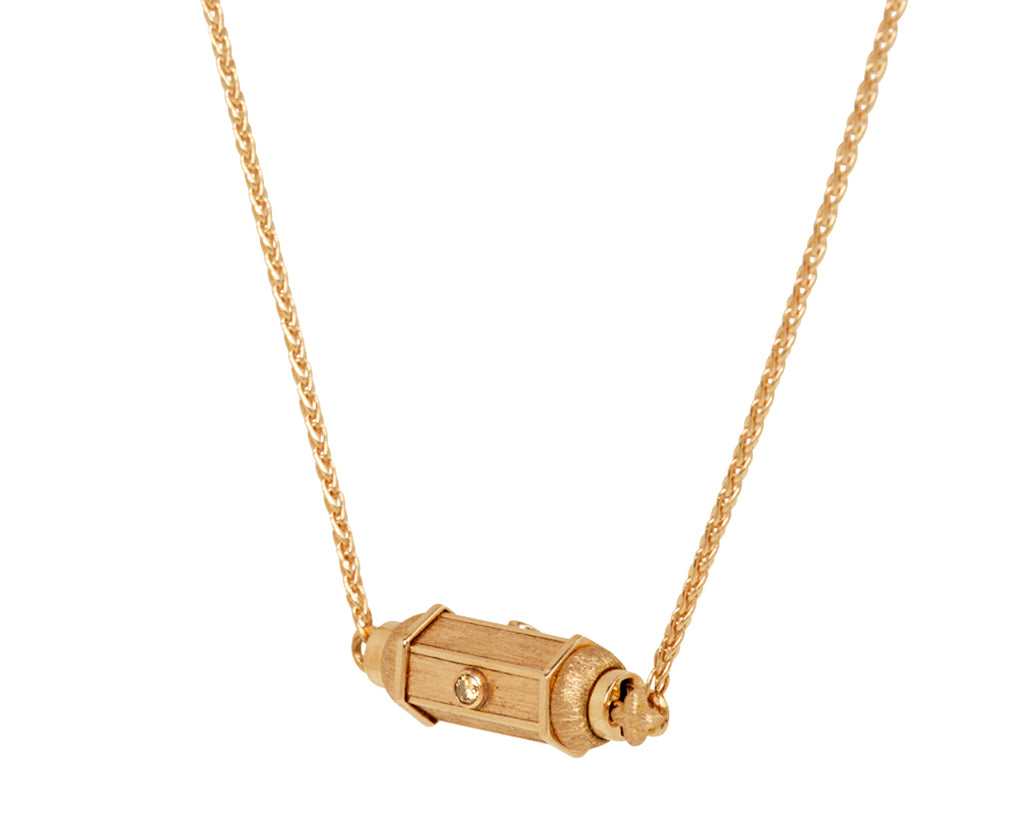 Brown Diamond Rose Gold Micro Coco Locket Necklace