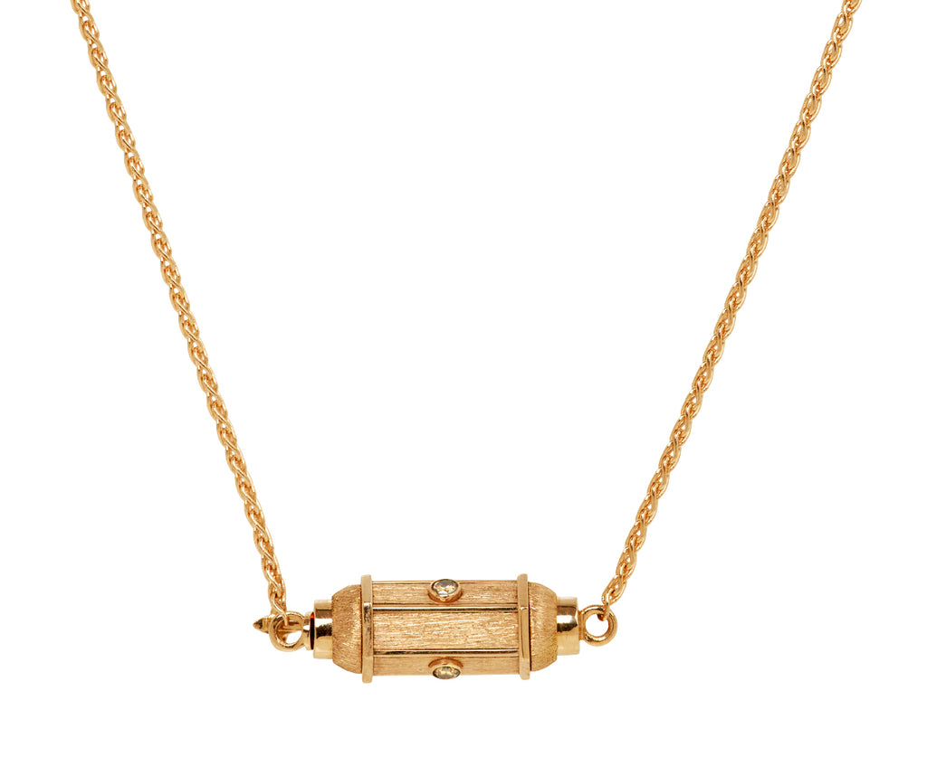 Brown Diamond Rose Gold Micro Coco Locket Necklace