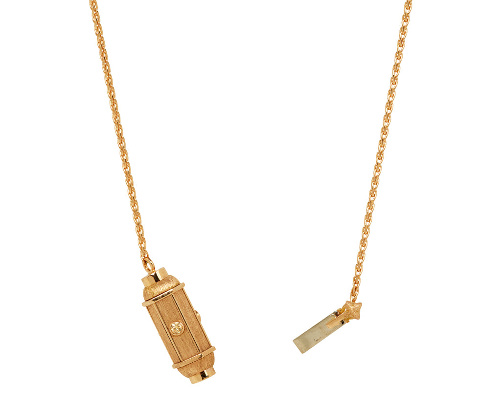 Brown Diamond Rose Gold Micro Coco Locket Necklace