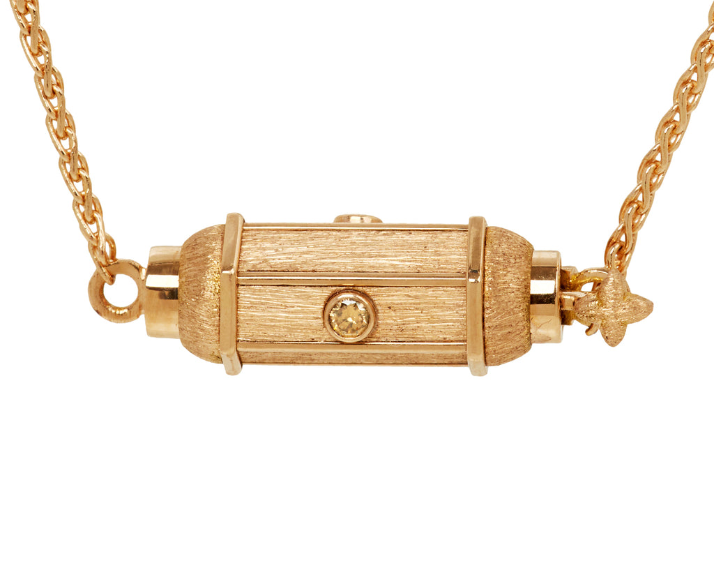 Brown Diamond Rose Gold Micro Coco Locket Necklace