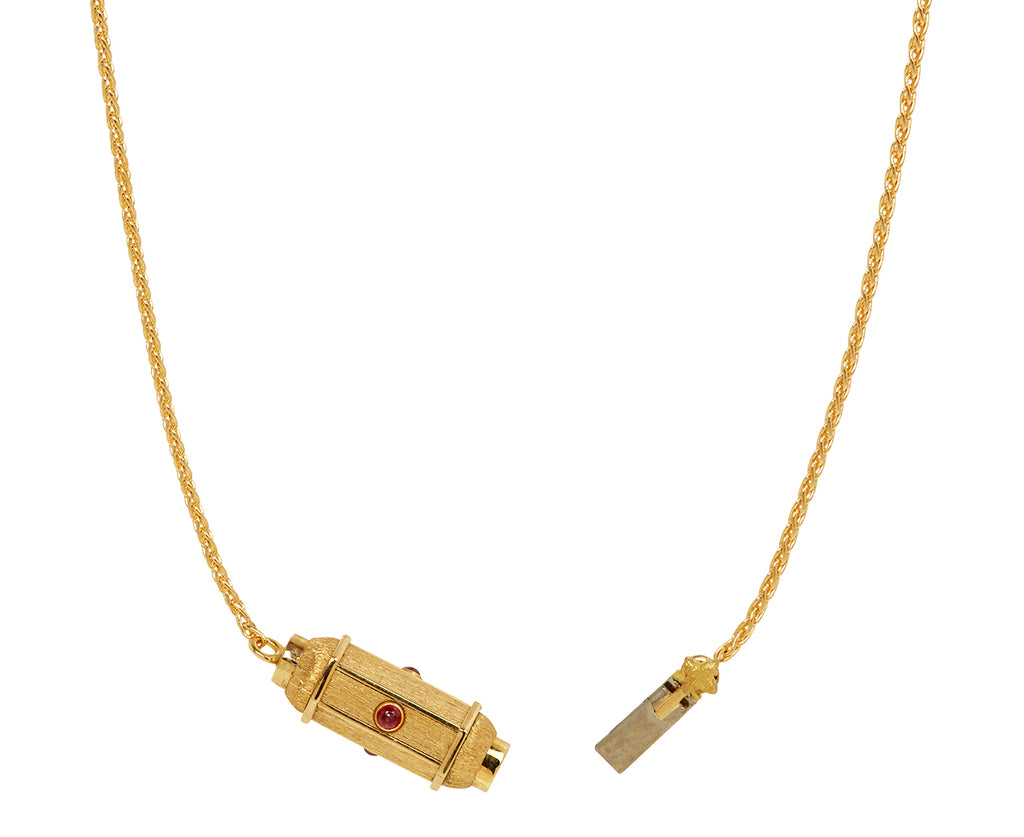 Short Ruby Micro Coco Locket Necklace