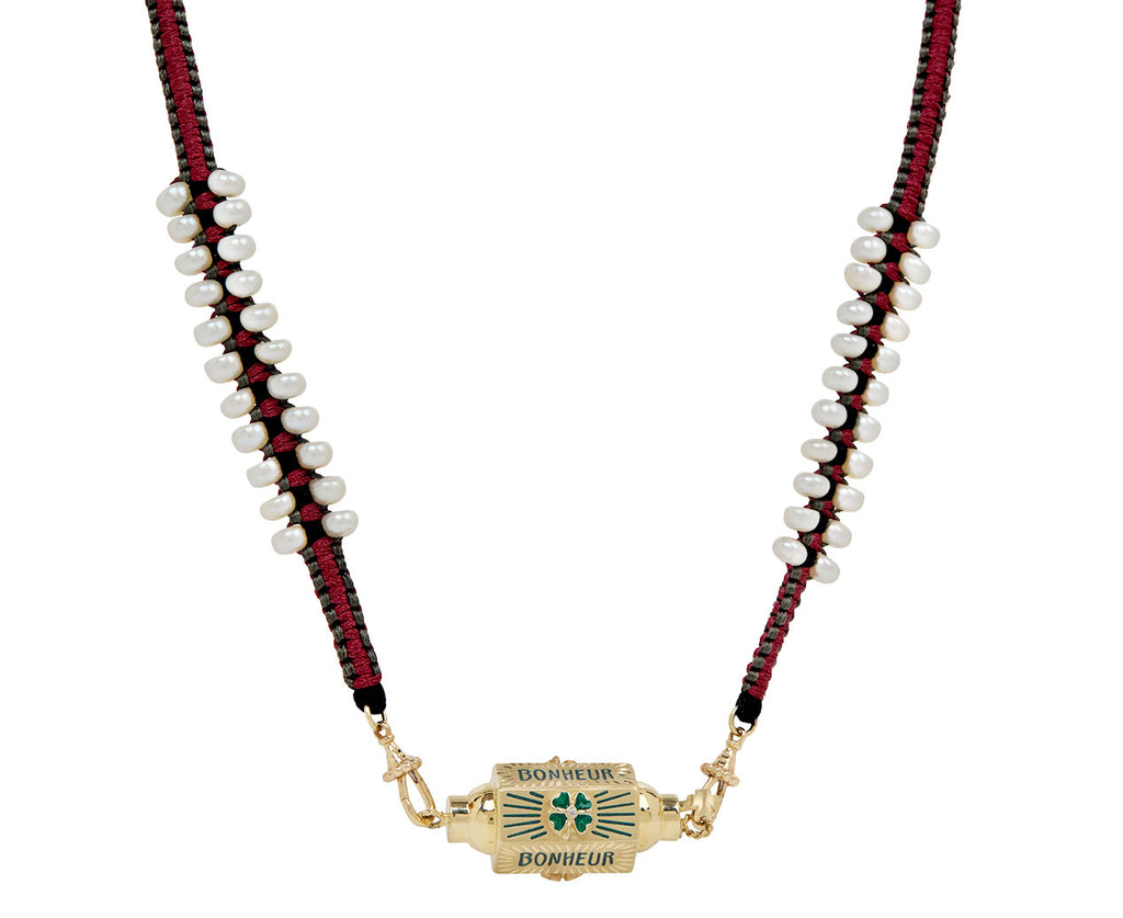 Gray and Burgundy Ica Pearl Necklace