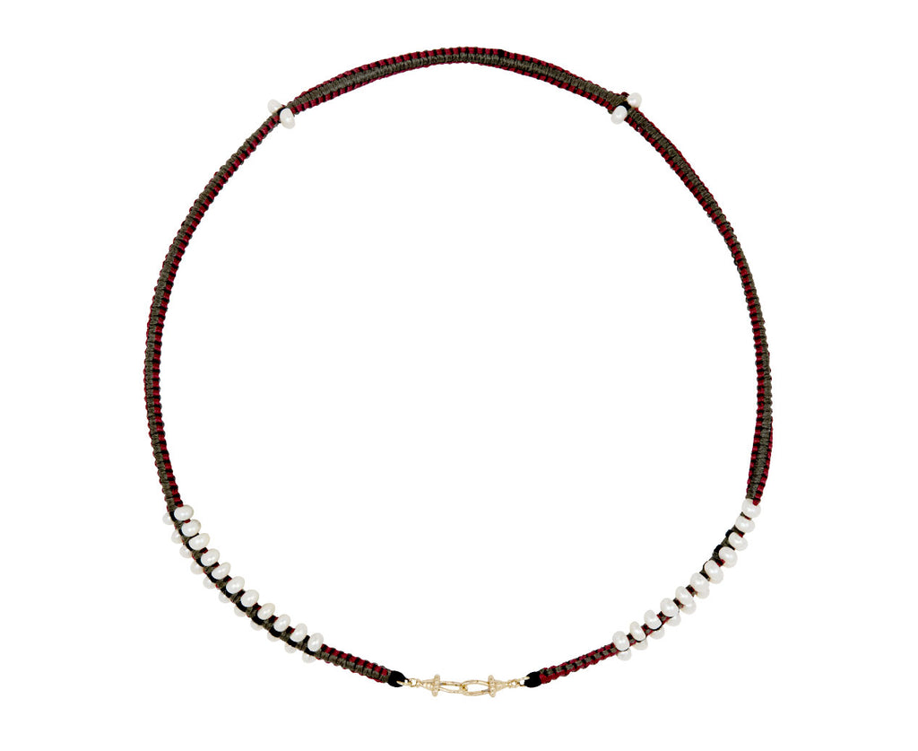 Gray and Burgundy Ica Pearl Necklace