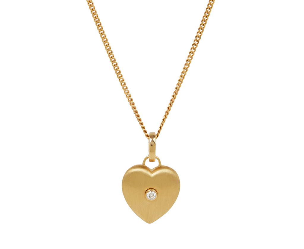 Marie Lichtenberg Heart Charm Pendant ONLY - closeup on chain