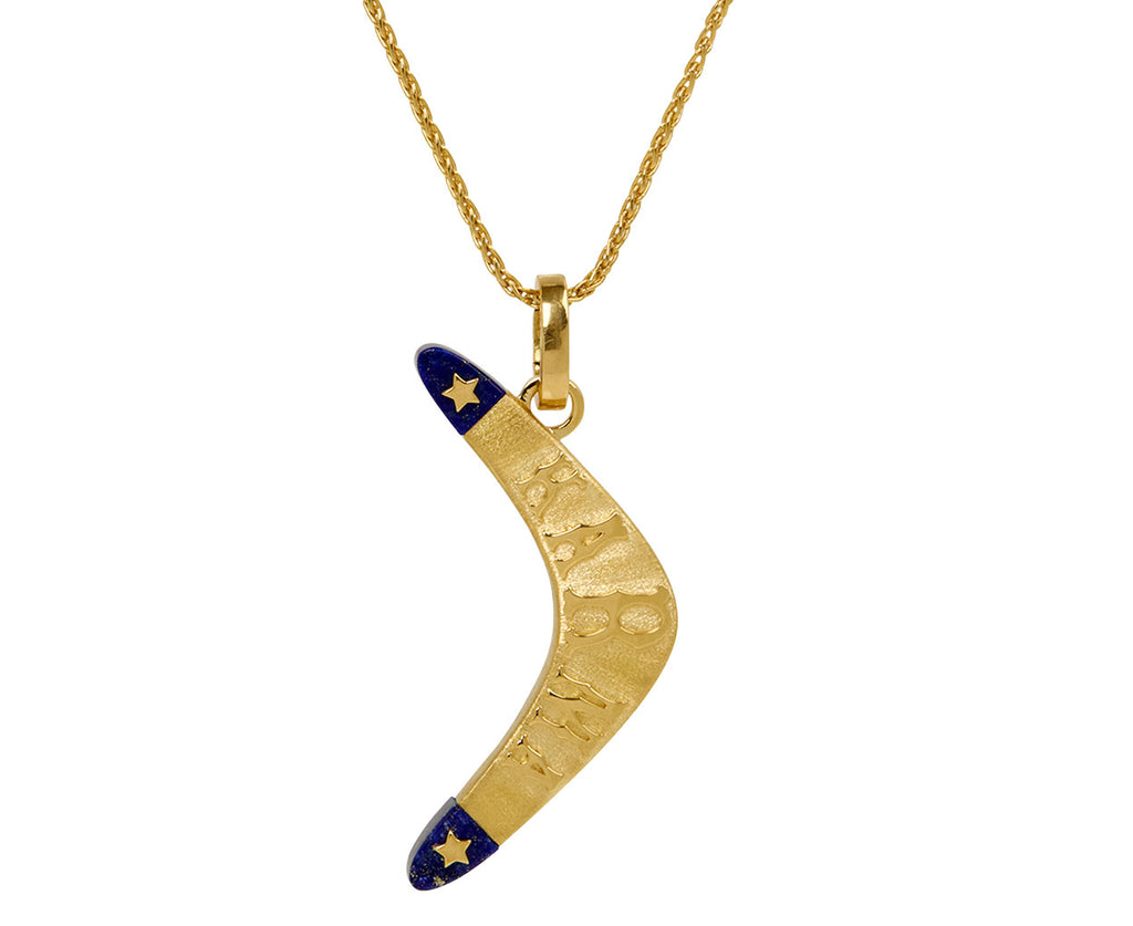 Lapis Karma Boomerang Pendant ONLY