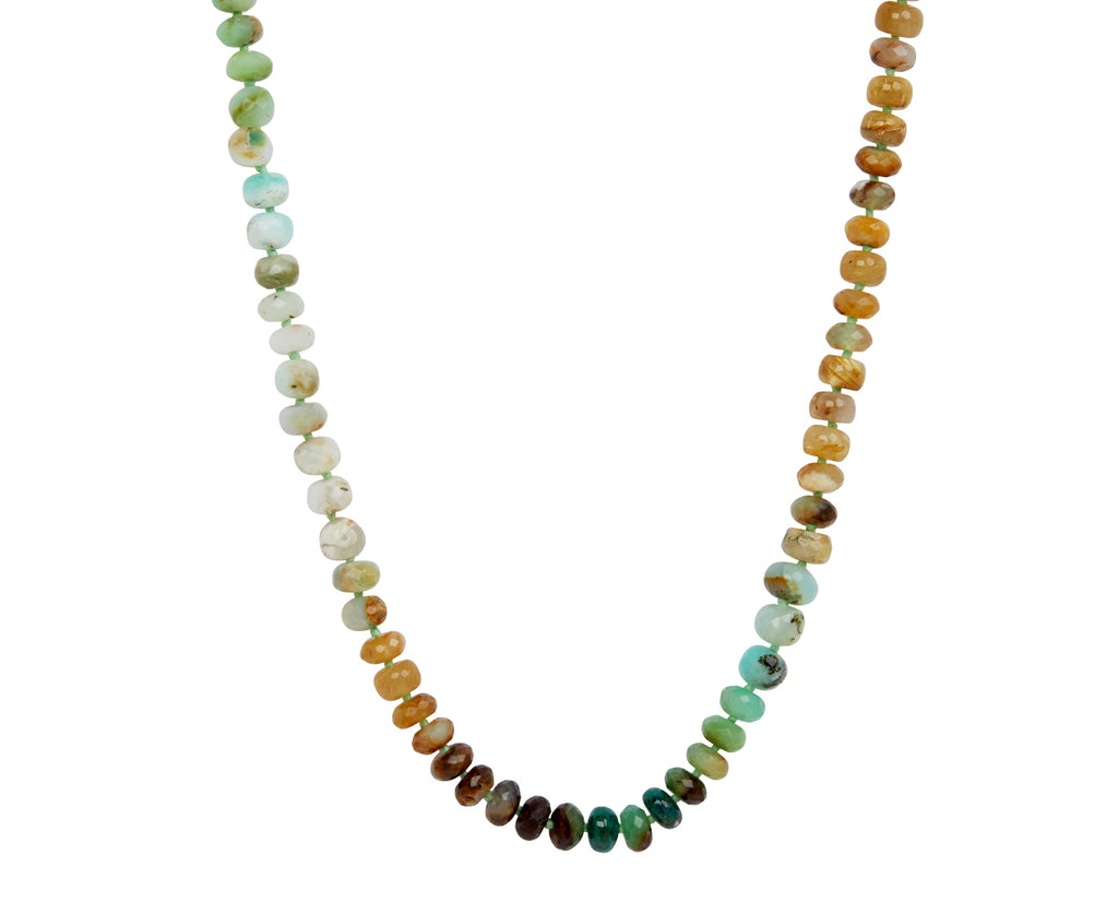 Lena Skadegard Opal, Emerald, Chrysocolla and Rutilated Quartz Beaded Necklace