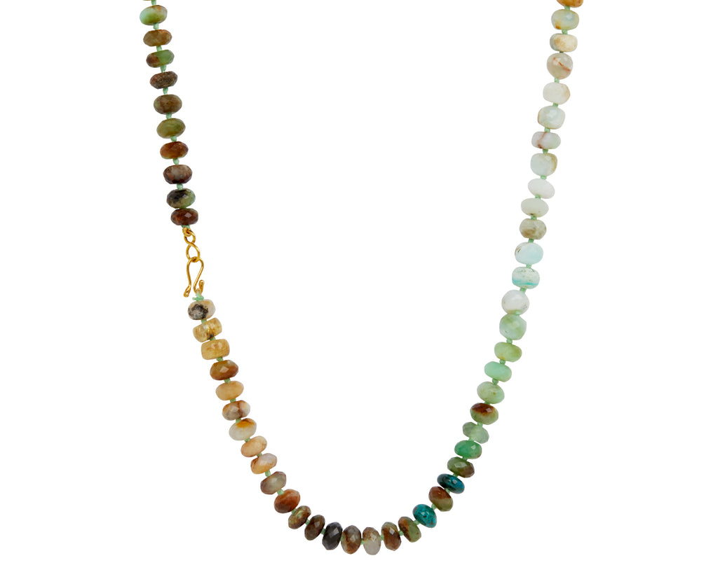 Lena Skadegard Opal, Emerald, Chrysocolla and Rutilated Quartz Beaded Necklace - closure