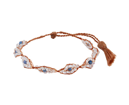Lena Skadegard Moonstone and Kyanite Woven Beaded Bracelet