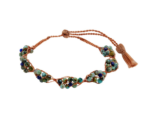 Lena Skadegard Turquoise and Lapis Beaded Bracelet