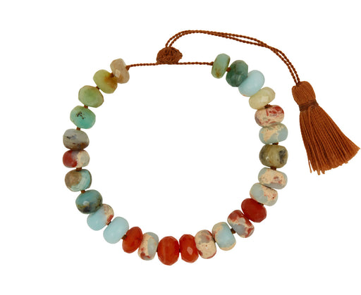 Lena Skadegard Opal, Carnelian, Quartz and Turquoise Beaded Bracelet