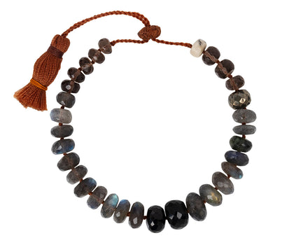 Lena Skadegard Silverite, Labradorite and Smoky Quartz Tassel Bracelet