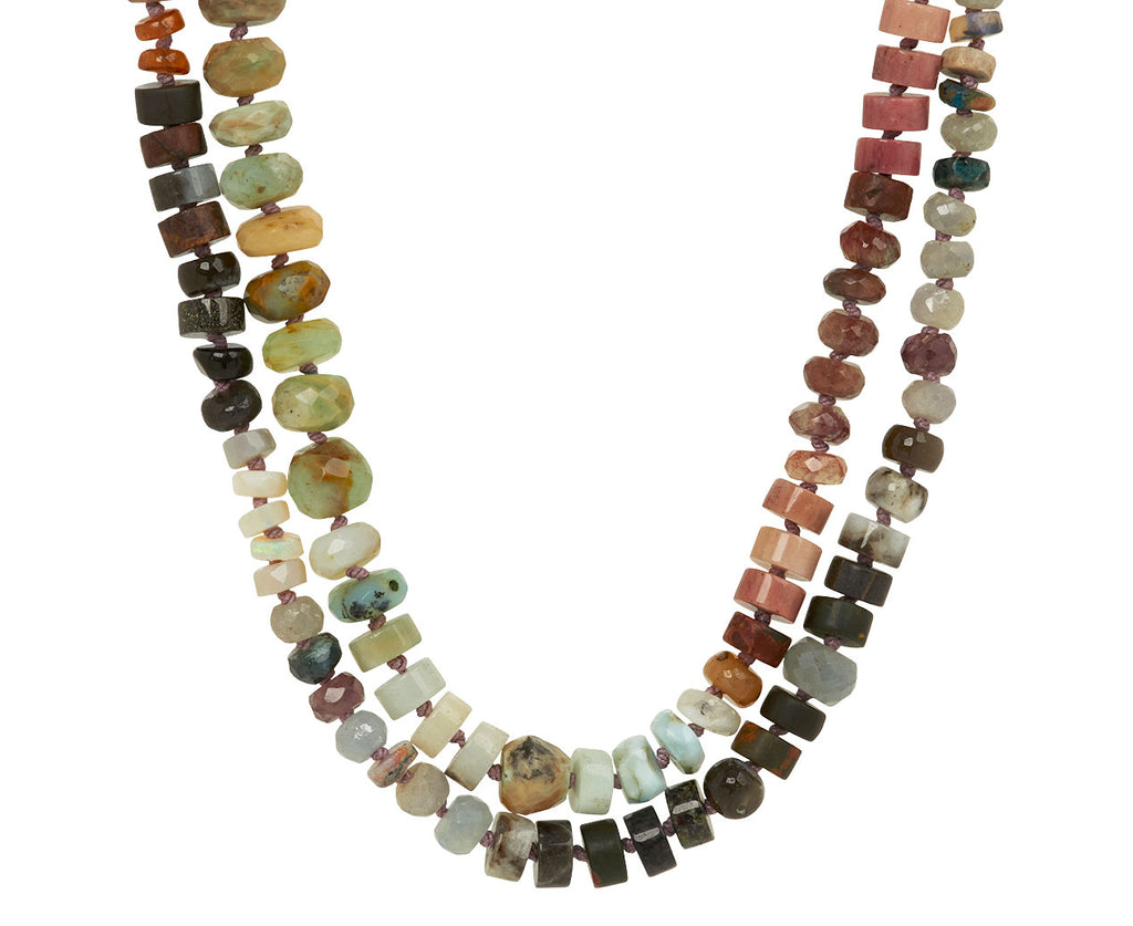 Lena Skadegard Peruvian Opal, Citrine and Quartz Beaded Necklace - Detail
