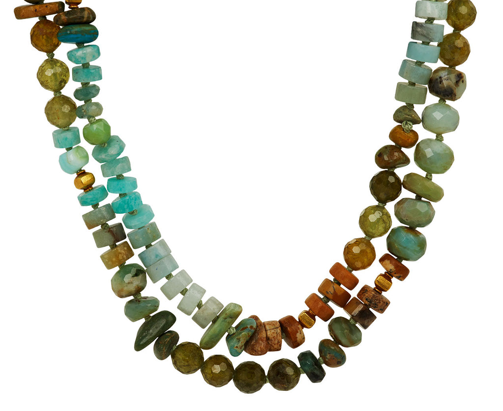 Lena Skadegard Multi Gem Beaded Necklace - Doubled