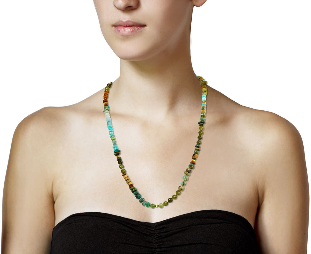 Lena Skadegard Multi Gem Beaded Necklace - Profile