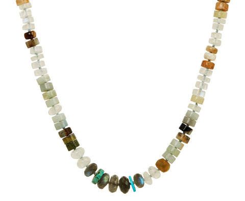 Lena Skadegard Moonstone, Opal and Turquoise Beaded Necklace