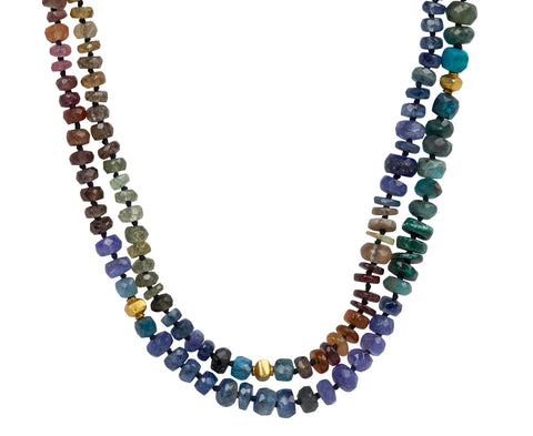 Lena Skadegard Multi Gem Beaded Necklace - doubled