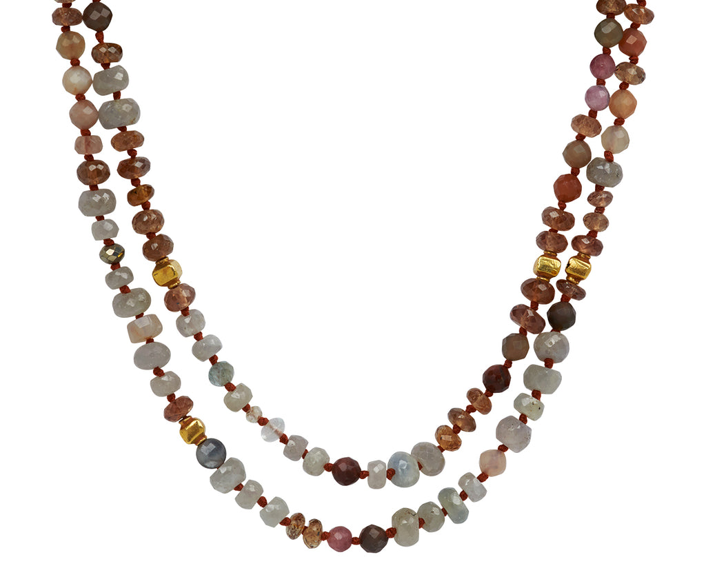 Lena Skadegard Garnet and Pink Tourmaline Beaded Necklace