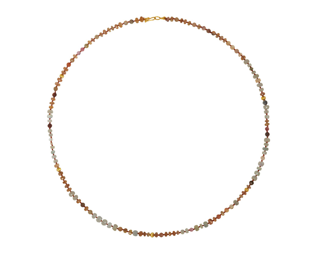 Lena Skadegard Garnet and Pink Tourmaline Beaded Necklace - top down