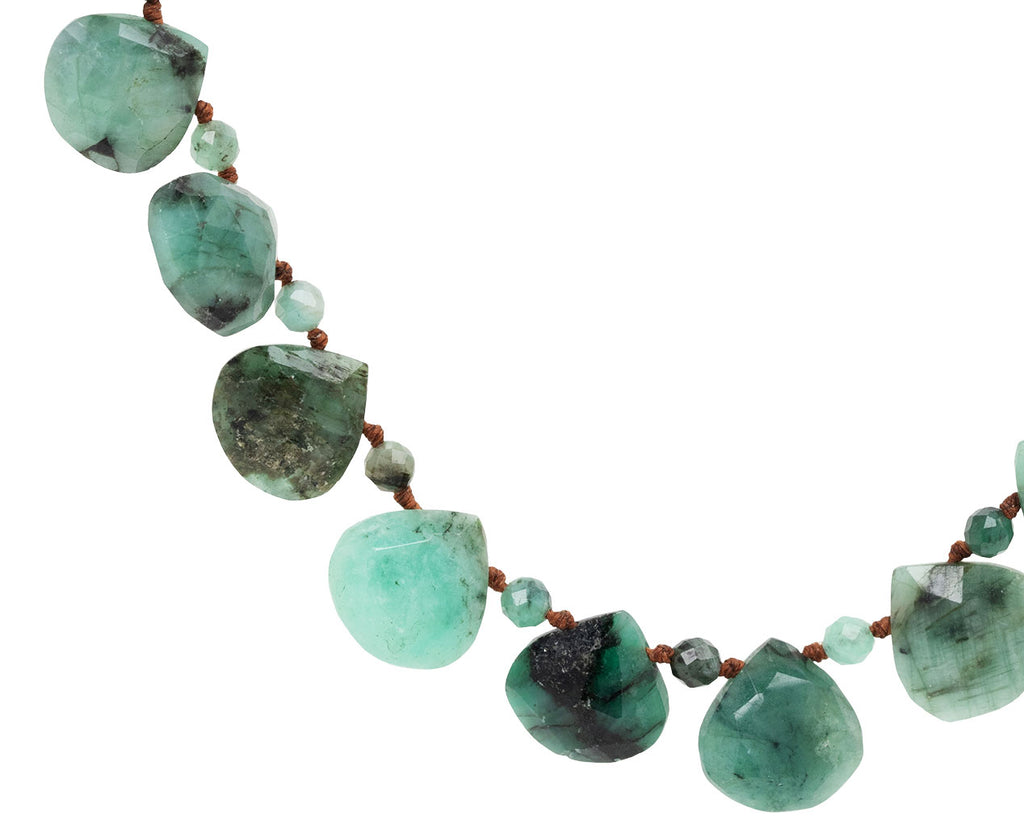 Lena Skadegard Emerald Petal Necklace - Closeup
