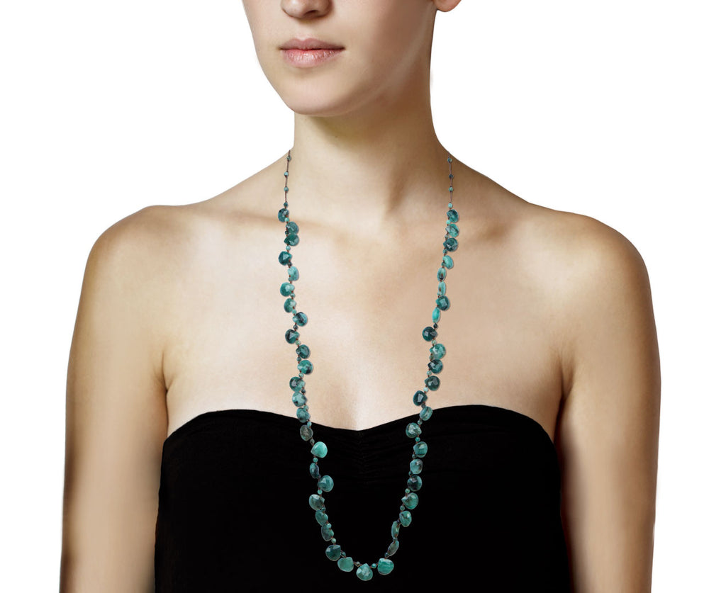 Lena Skadegard Emerald Petal Necklace - Profile