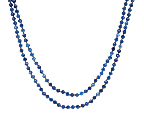 Lena Skadegard Knotted Kyanite Button Necklace - Doubled