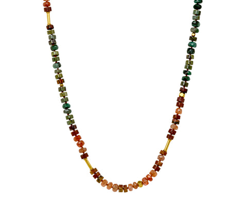 Lena Skadegard Cinnabar Mixed Gem Beaded Necklace