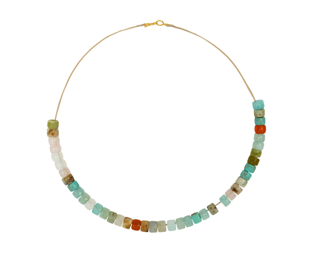 Lena Skadegard Multi Gem Beaded Necklace - Top Down View